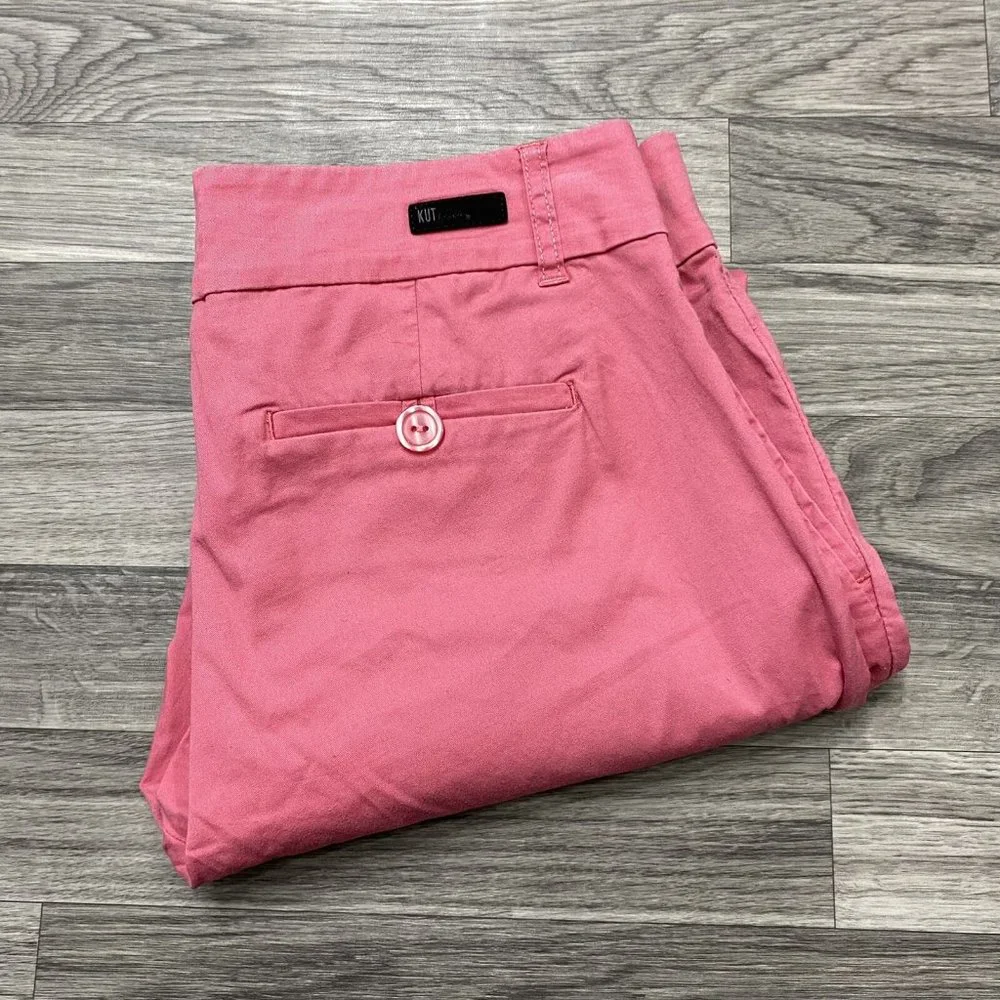 KUT FROM THE KLOTH Taylor Crop Trouser Mid Rise Pink Casual Pants Women's Size 6 - Picture 1 of 14